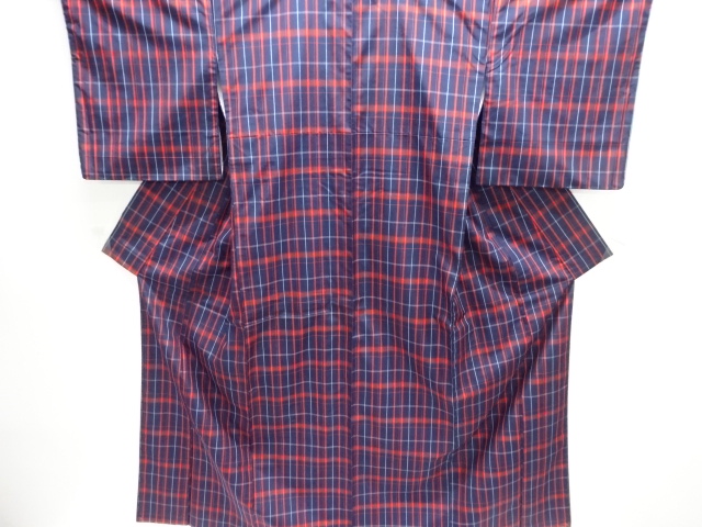 JAPANESE KIMONO / YONEZAWA TSUMUGI / UNUSED / WOVEN GRID